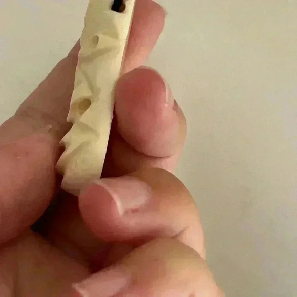 5/$25 Stonehenge totem post bone carved men necklace, waterproof for beach - Picture 5 of 7